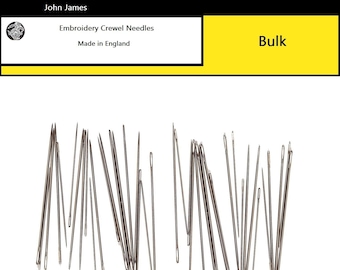 Aiguilles à Broder John James Taille 8 - Lot De 16 Aiguilles Crewel - Pour Broderie
