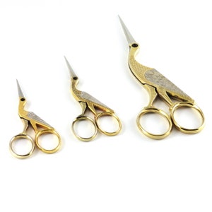 WASA Stork Scissors - Gold w/Nickel Accents - Size Options