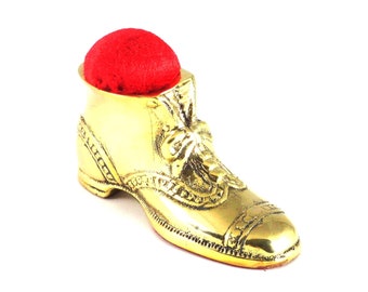 VICTORIAN Shoe Pin Cushion- Cast Brass