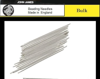 SAJOU French Beading Needles Yellow Booklet Assorted #10 and #12