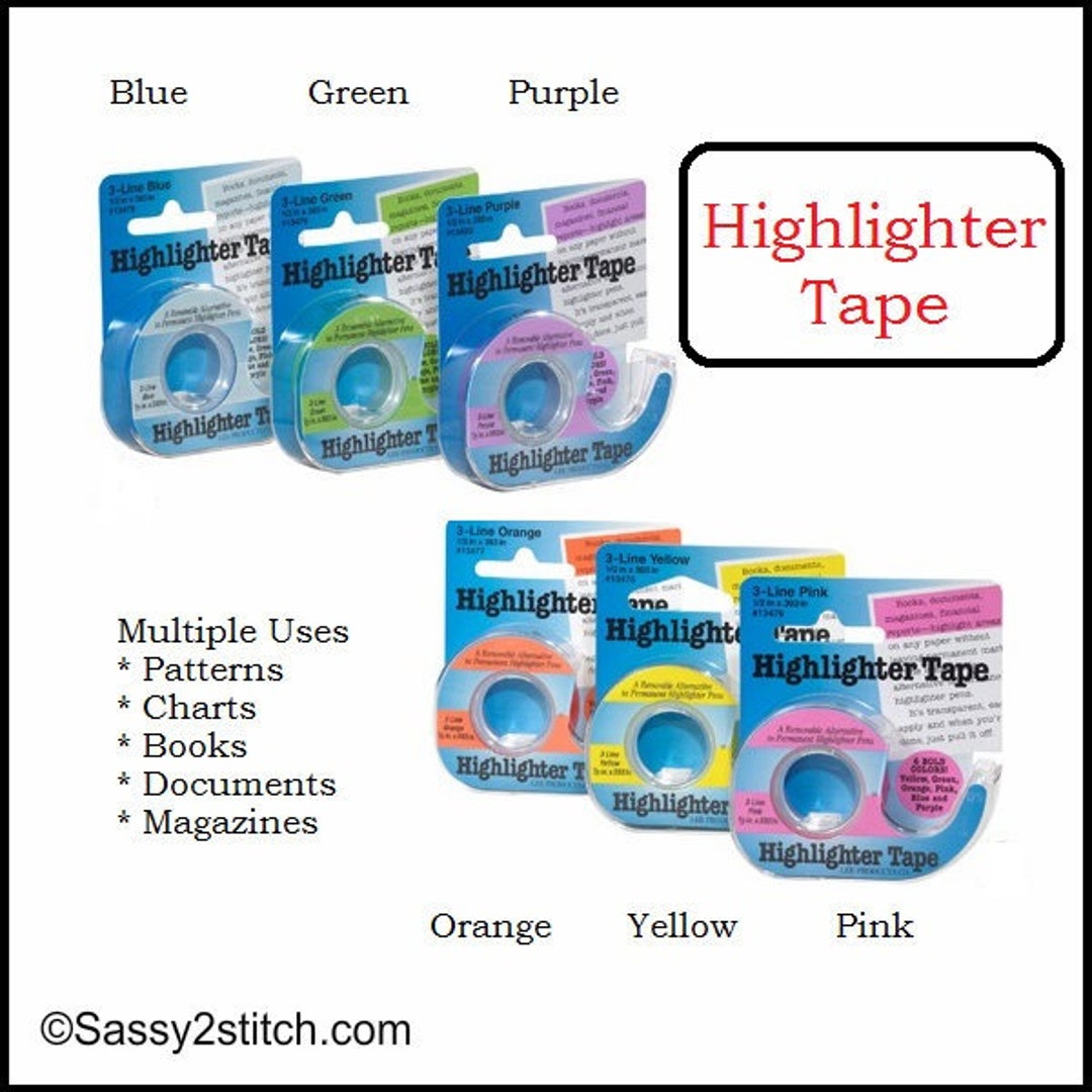 Removable Highlighter Tape Color Choice Etsy