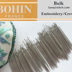 BULK Bohin CREWEL/EMBROIDERY Nadeln - Wählen Sie Menge und Größe