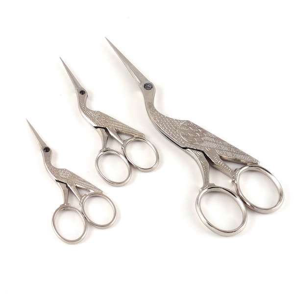 WASA Stork Scissors - Nickel w/Nickel Accents - Size Options