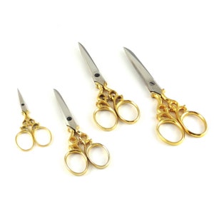 Gold Antique Scissors/Gold Antique Vintage Scissors /embroidery scisso –  DokkiDesign