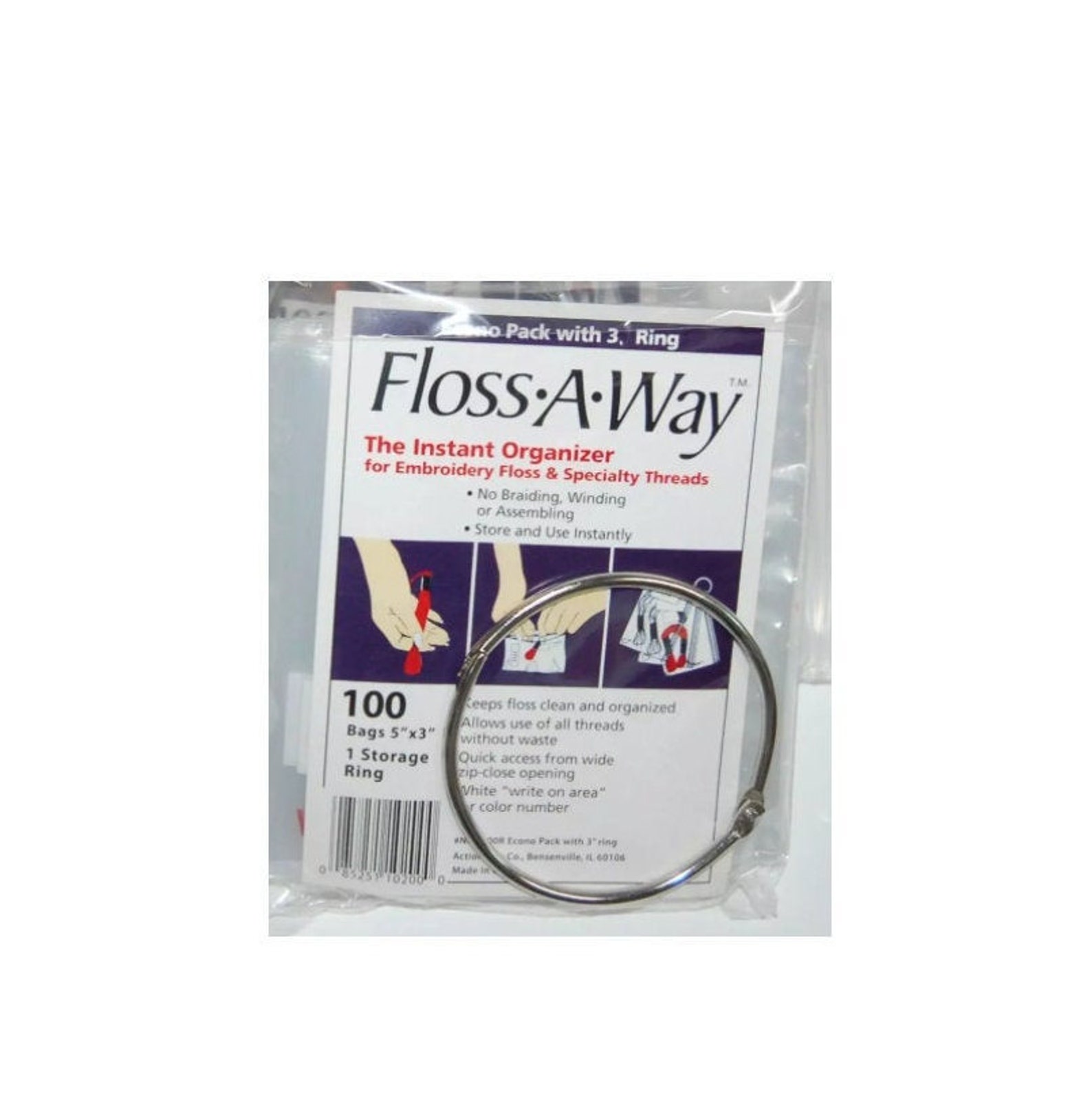 FLOSSAWAY Thread Storage Bags 100 Bags Plus 3 Storage Etsy