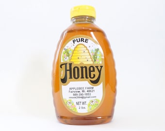 Bouteille de 2 livres de miel brut
