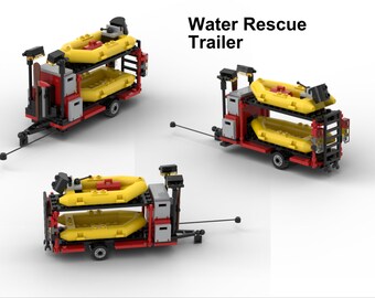 Lego Fire Water rescue Trailer Instructions digital Instructions Only