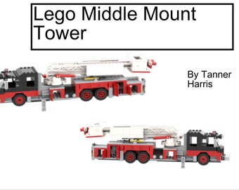 Lego Fire Truck — plik PDF z instrukcjami dotyczącymi budowy niestandardowego wozu strażackiego Lego Tower Truck (TYLKO INSTRUKCJA)
