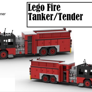 Instrucciones personalizadas para camión cisterna de bomberos/licitación de Lego (solo instrucciones digitales)