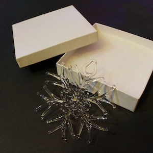 Handmade Clear Glass Snowflake Ornament straight tip design image 5