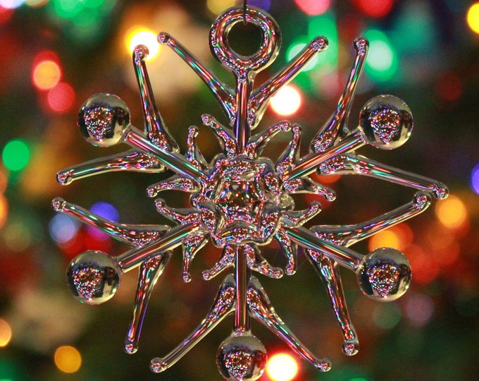 Handmade Clear Glass Snowflake Ornament ~ Round Ball Tip Design ~ - Etsy