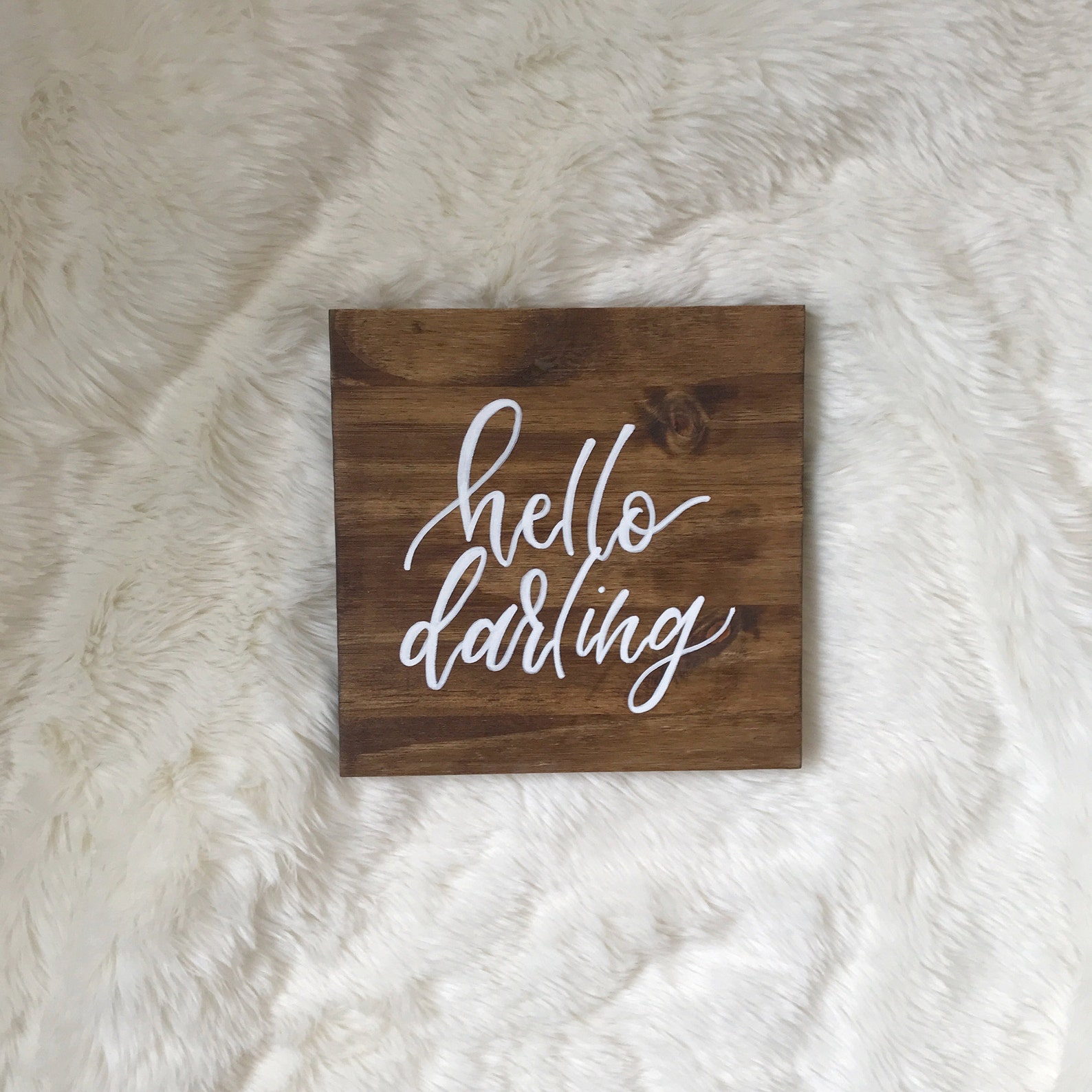 Hola, cariño. Signo de madera - Etsy España