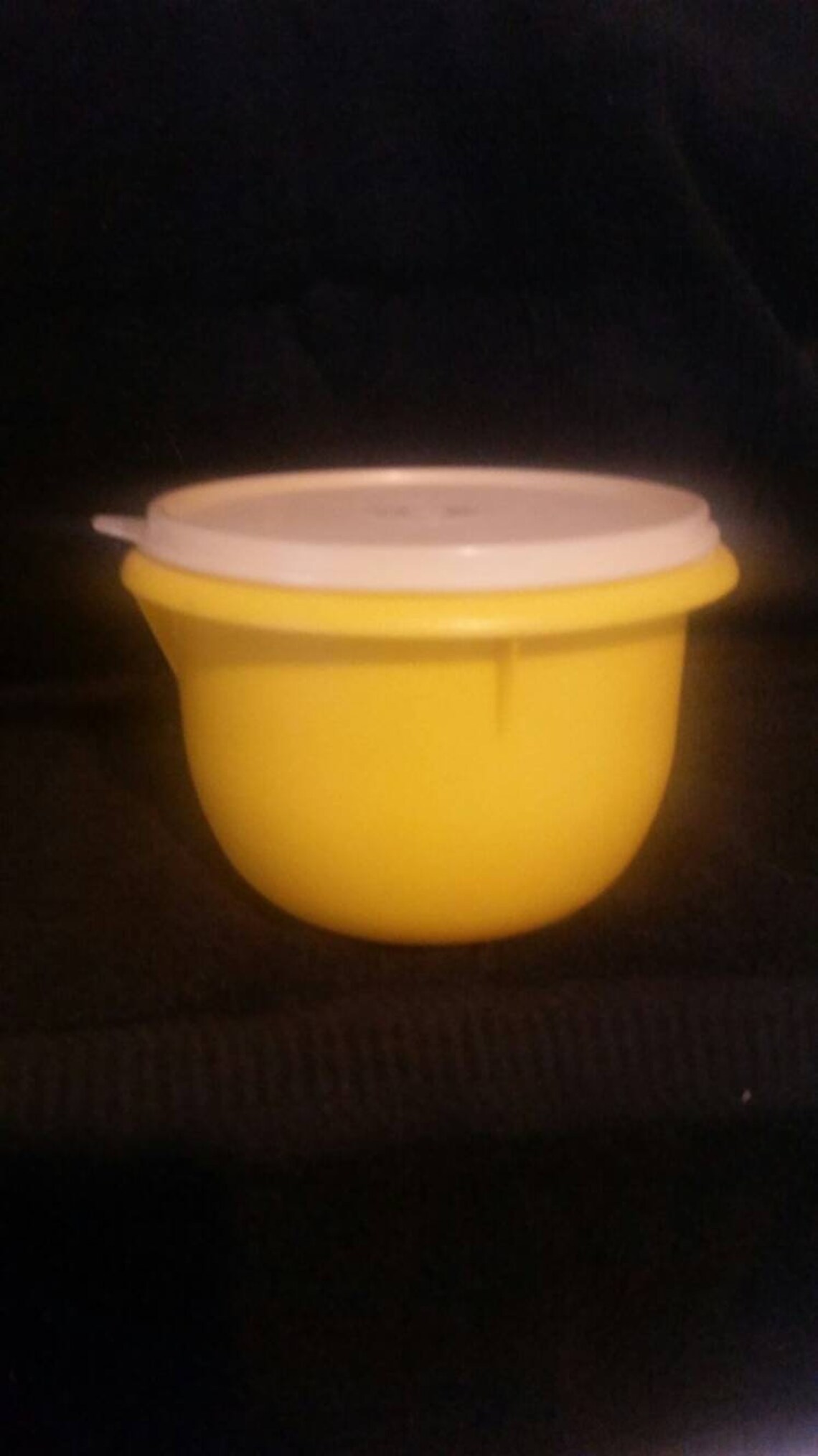Vintage yellow tupperware bowl. Etsy