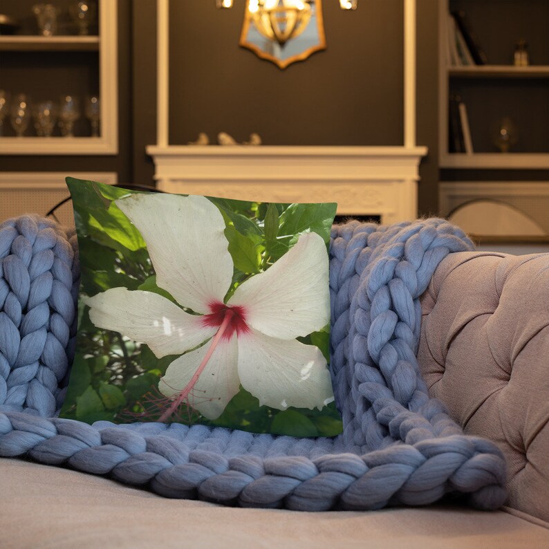 White Flower Pillow