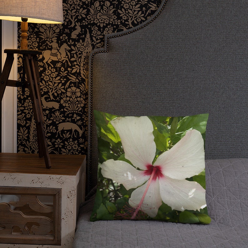 White Flower Pillow