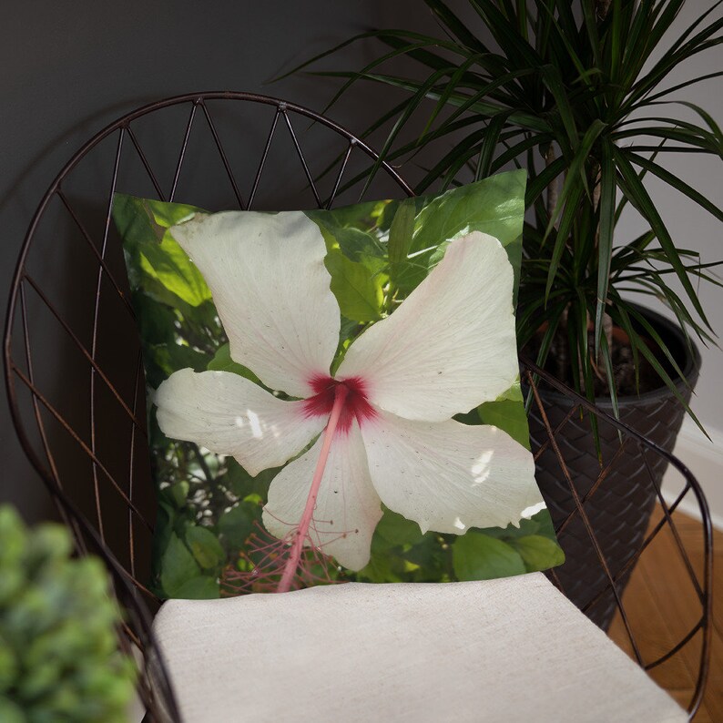 White Flower Pillow