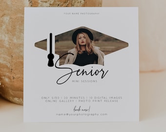 Senior Mini Session Marketing Template, Senior Minis Template, Senior Photoshop Template, Senior Canva Template, Social Media Advertisement
