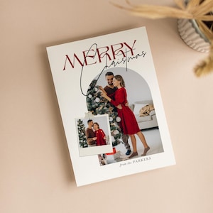 Merry Christmas Card Template, Holiday Card Template, Photo Christmas Card Template, Photoshop Christmas Card Template, PSD Template, Canva