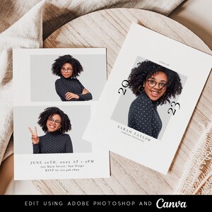 Graduation Invitation Template for Photoshop and Canva - GC032