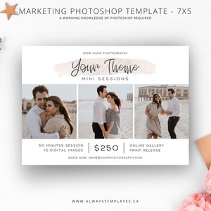 Photography Marketing Board, Mini Session Photography Template, Photoshop Template, Social Media Advertisement Template, Minis Template