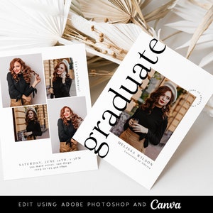 Graduation Invitation Template for Photoshop and Canva - GC029