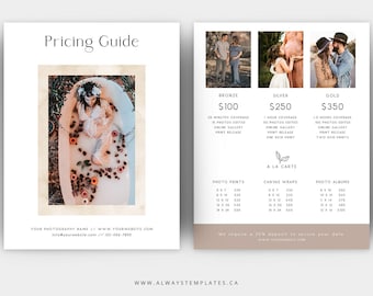 Photography Price List Template for Photoshop - PG009