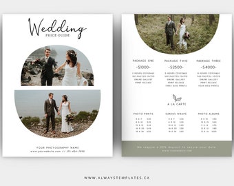 Photography Price List, Pricing Guide Template, Pricing Guide for Photographers, Photography Pricing Template, Photography Photo Price Sheet