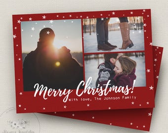 holiday card template etsy