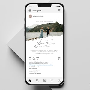 Photography Marketing Board, Mini Session Photography Template, Photoshop Template, Social Media Advertisement Template, Instagram Template