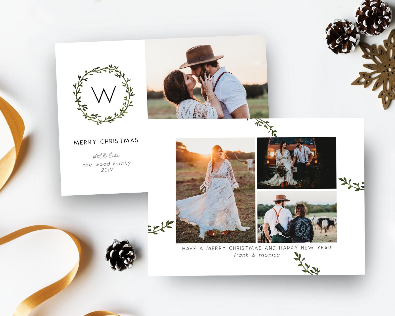Photo Christmas Card Template Christmas Card Template | Etsy