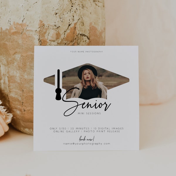 Senior Mini Session Marketing Template, Senior Minis Template, Senior Photoshop Template, Senior Canva Template, Social Media Advertisement