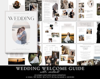 Wedding Photography Pricing Guide Magazine Template, Wedding Pricing Guide With Pre-Written Text, Modern Wedding Photography Client Guide