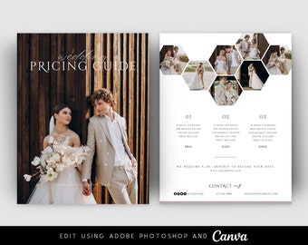 Wedding Price Guide Template for Photoshop and Canva - PG026