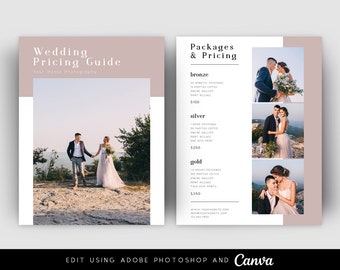 Wedding Pricing Guide Template for Photoshop and Canva - PG023