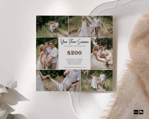 Your Theme Photography Marketing Template, Mini Session Template, Instagram Photography Marketing Board, Social Media Advertisement