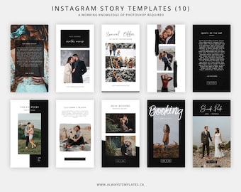 Instagram Stories Templates, Instagram Story Photoshop Template, Editable Instagram Stories, Templates for Photographers, Insta Stories