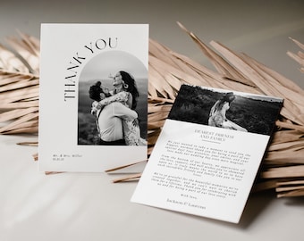 Minimalist Wedding Thank you Card Template for Photoshop and Canva - TY002