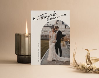 Wedding Thank you Card Template for Photoshop and Canva - TY001