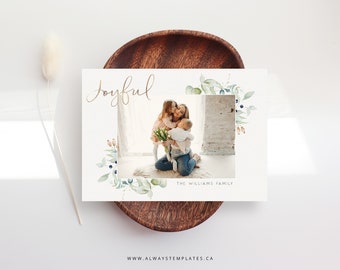 Photo Christmas Card Template, Christmas Card Template, Christmas Card Photoshop Template, Holiday Card Template, PSD Template, 5x7 Card