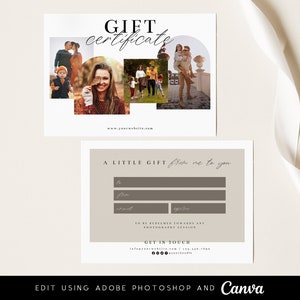 Modèle de chèque-cadeau pour photographe - GIC009