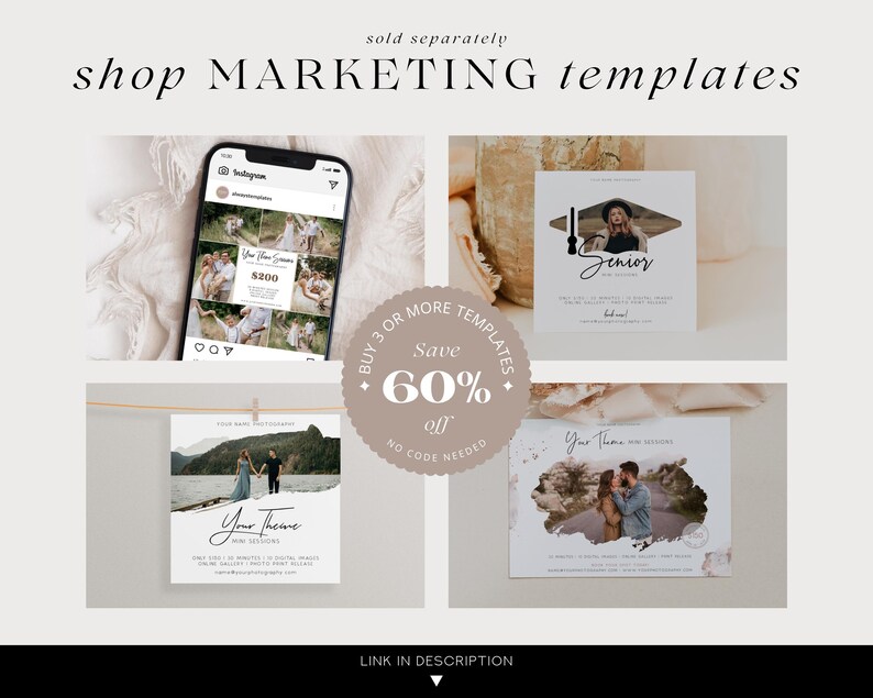 Your Theme Photography Marketing Template, Mini Session Template, Instagram Photography Marketing Board, Social Media Advertisement image 10