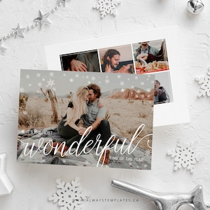 Christmas Card Template, Photo Christmas Card Template, Holiday Card Template, Photoshop Christmas Card Template, PSD Template, 5x7 Card