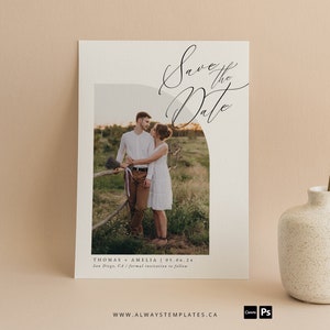 Modern Half Arch Wedding Save the Date, Minimalist Save the Date Card, Save Our Date image 4