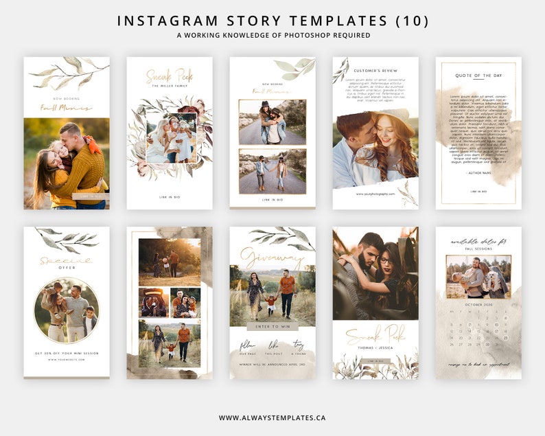Fall Instagram Stories Templates Instagram Story Etsy