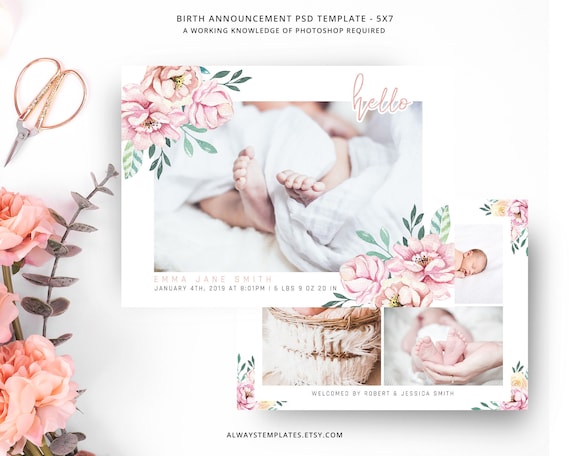 floral birth announcement