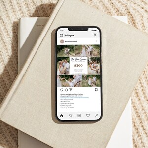 May include: Instagram post with a collage of photos of a family in a field. The post is advertising a photography package for $200. The text says "Your Three Seasons Family Photography Package $200".
