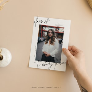 Schulabschluss Karte Vorlage für Photoshop und Canva - GC064
