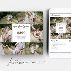 Your Theme Photography Marketing Template, Mini Session Template, Instagram Photography Marketing Board, Social Media Advertisement image 2