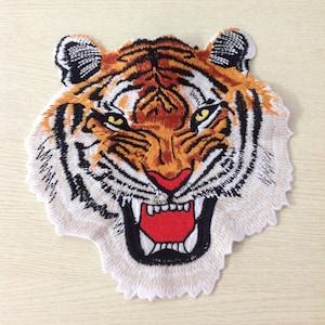 1 PC Large Tiger Head Applique,Super High Quality Patch,Cool Animal Applique,Jacket Embroidery Patch,Embroidered Tiger Patch