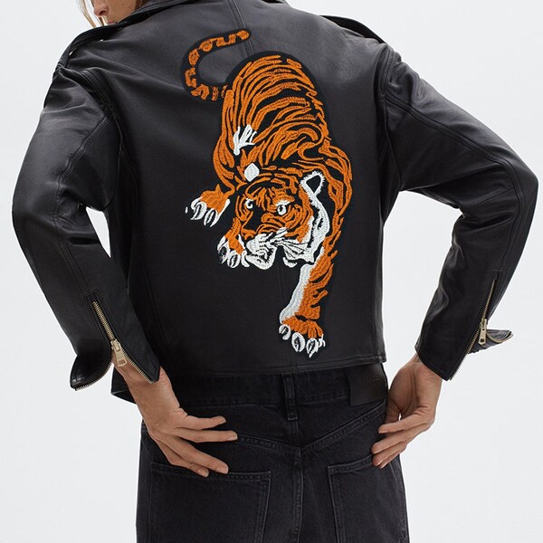 1 PC Large Embroidered Tiger Patch,XL Tiger Head Applique,Super High Quality Patch,Cool Animal Applique,Jacket / Pants / Coat Clothing Patch